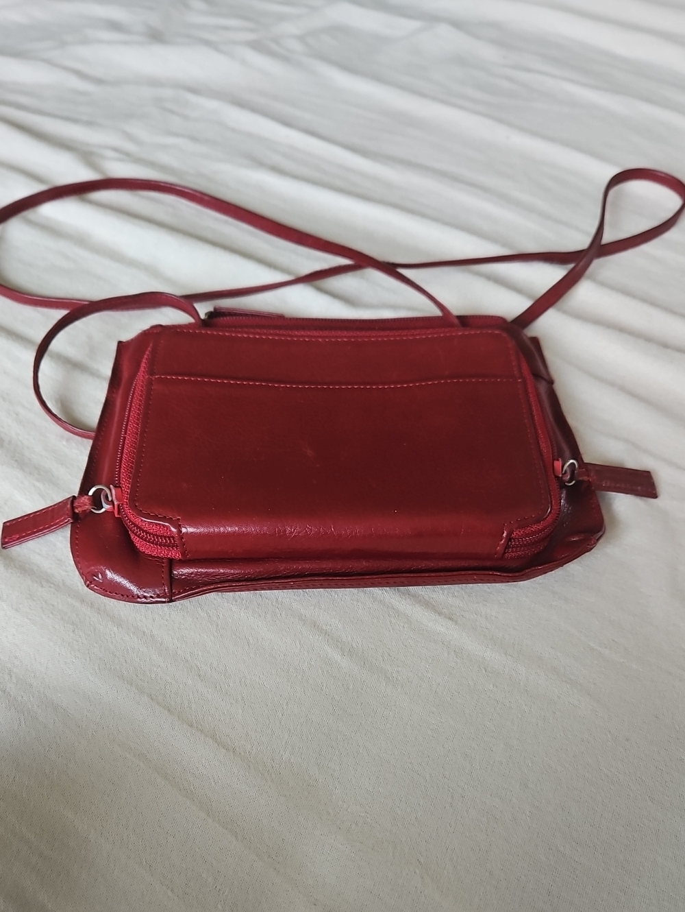 Women's Red Leather Crossbody Bag